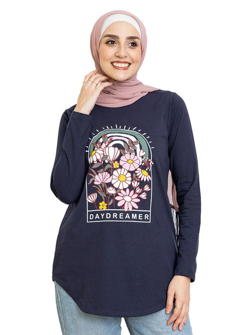 Indigo Printed Long - Sleeve Design 2 - Khotwh